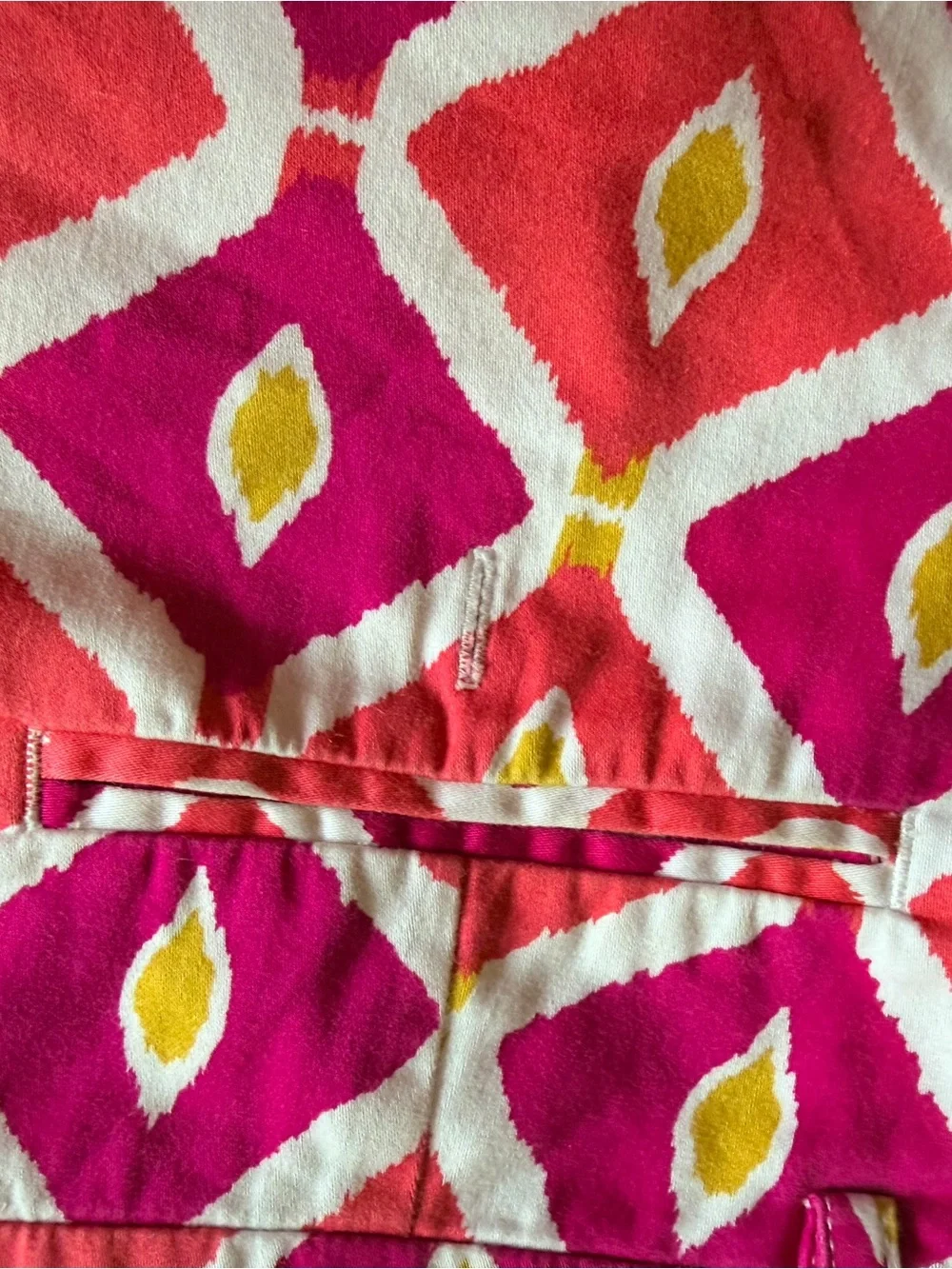 Tory Burch Pink Coral and Yellow Printed Cotton Shorts